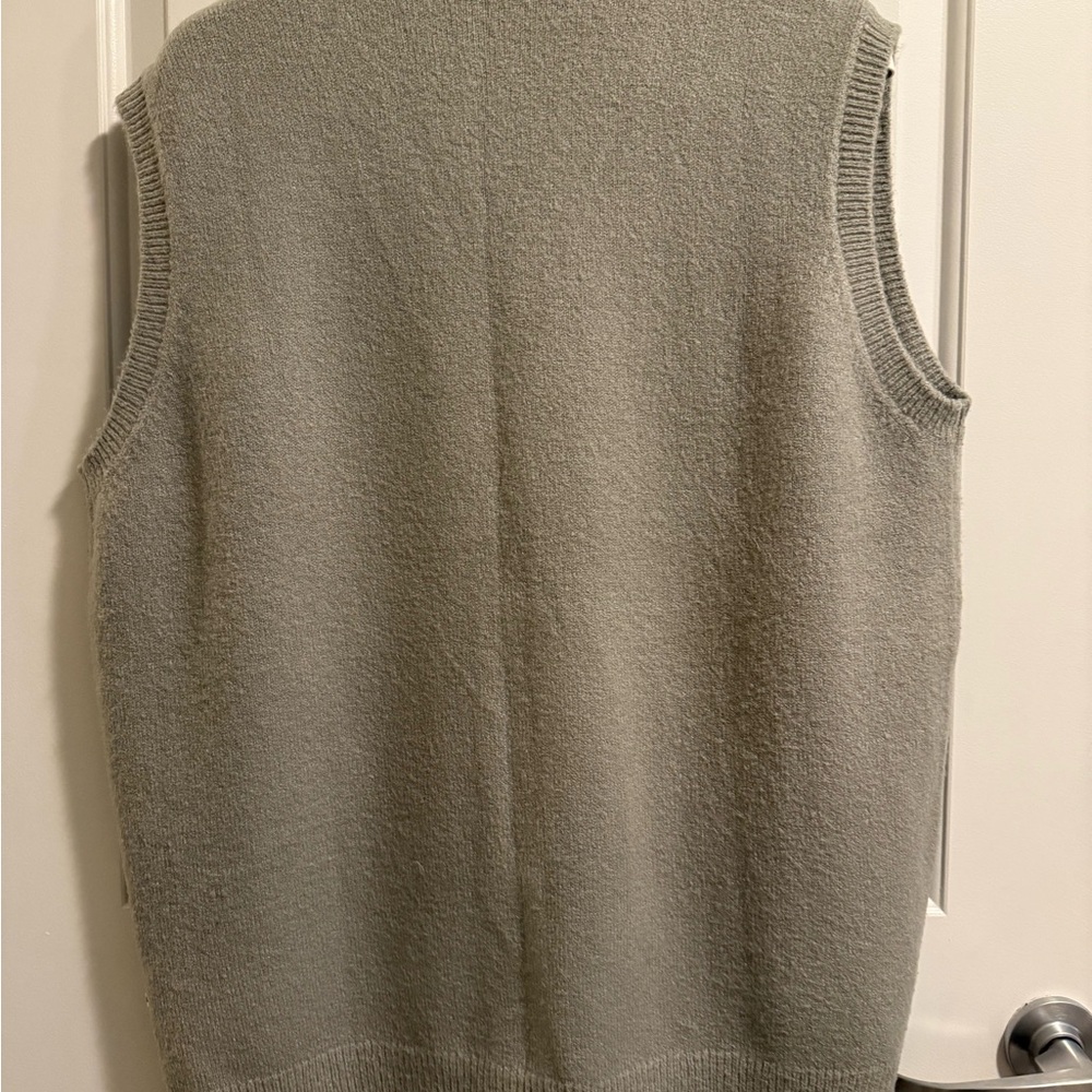 Minimum Grey V-Neck Button Front Sweater Vest - image 2